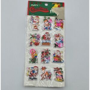 Vintage Christmas Puffy Stickers Vinyl 1980s Kmart New Imperial